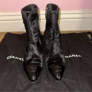CHANEL Pony-Style Calfskin Ankle Boots